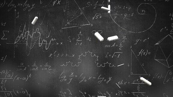 黑板上的数学公式和元素