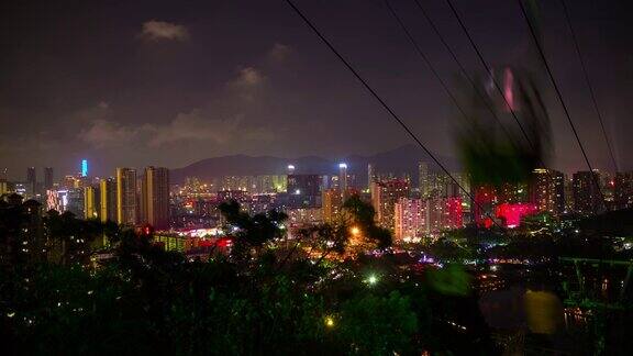 中国夜珠海名山公园顶层城市景观航拍全景4k时间
