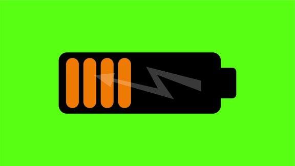 电池充电标志视频动画绿色背景