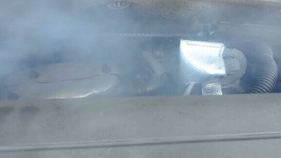 在爱沙尼亚汽车喷出的白烟破坏了引擎