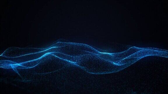 蓝色数字粒子波流网络空间抽象运动技术背景概念