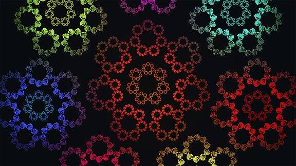 广播螺旋高科技照明HUD花卉图案多色事件3D可循环4K