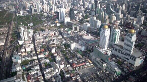 电影倾斜:空中曼谷市区城市生活背景
