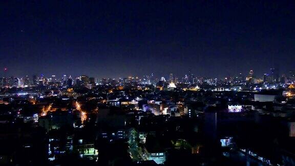 鸟瞰图曼谷的城市景观在黄昏泰国