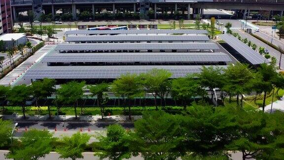 太阳能停车场无人机拍摄