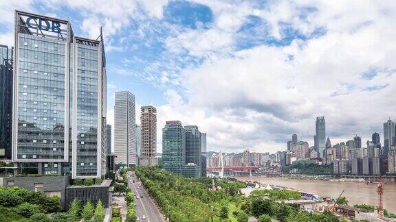 重庆的城市景观间隔拍摄