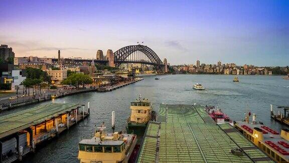 悉尼港的延时视图