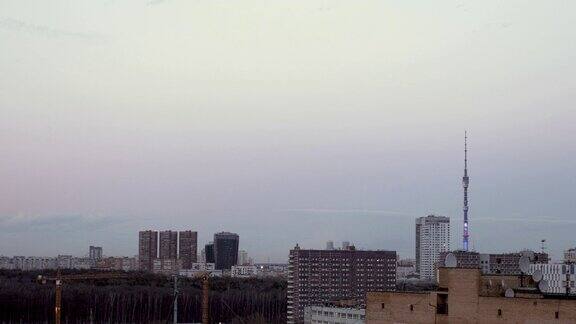 莫斯科城市景观与电视塔