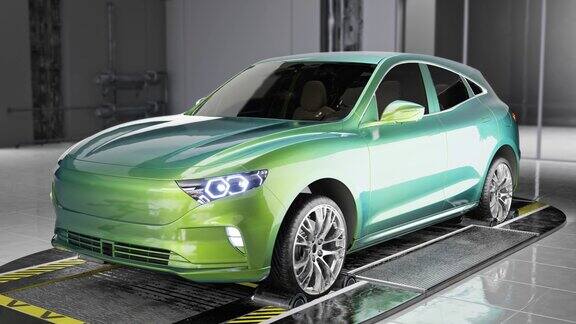 新绿色电动汽车制造精加工-4K分辨率