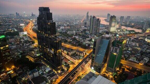 4k分辨率时间流逝泰国曼谷城市景观