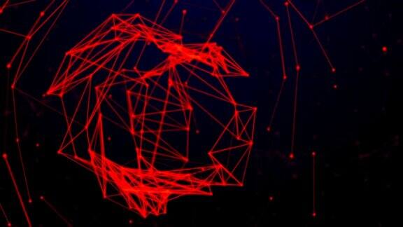 未来数据网络在网络空间技术概念红色主题
