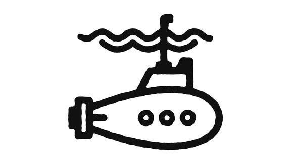 潜艇图标动画素材和Alpha通道