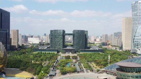鸟瞰图杭州城市景观