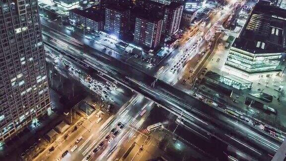 无人机拍摄的北京高速高峰时刻