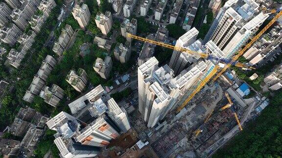 中国深圳建筑工地的航拍画面