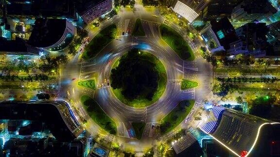 夜光台北市交通圈航拍全景图4k时间间隔台湾