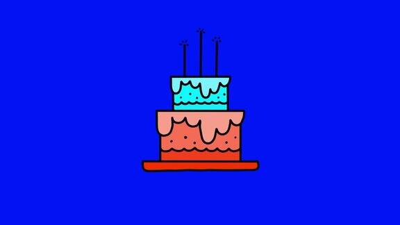 生日蛋糕动图动画着色