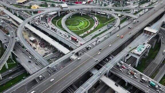 泰国城市道路交通鸟瞰图