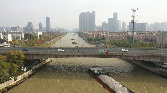 苏州京杭大运河鸟瞰图