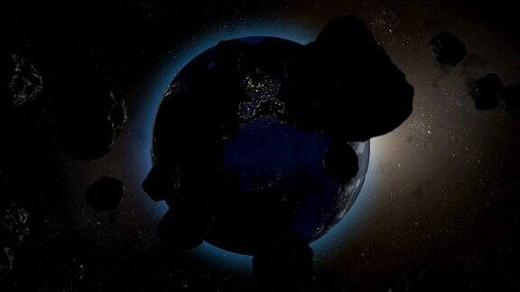 小行星或陨石前往欧洲大陆的行星地球