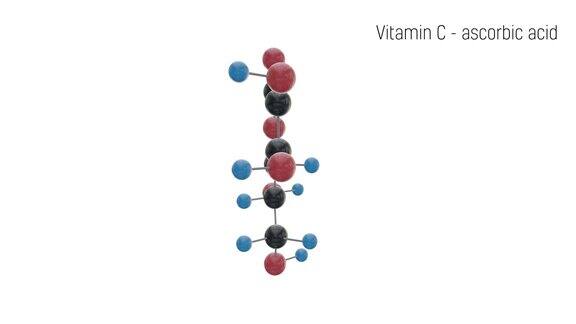 维生素C分子结构抗坏血酸抗坏血酸抗坏血酸动画维生素C是很好的抗氧化剂3d渲染