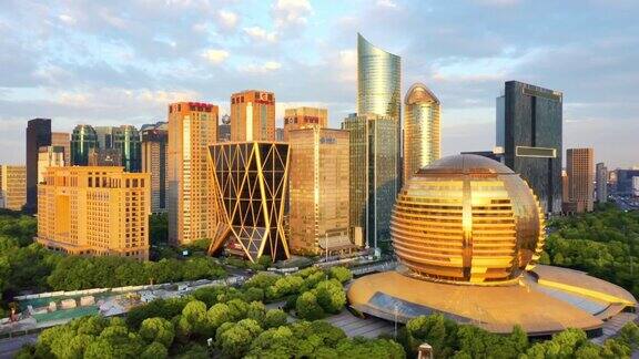 杭州钱江新CBD的现代城市景观