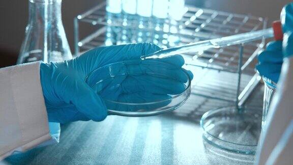 在实验室进行科学实验时手持设备和工具的科学家
