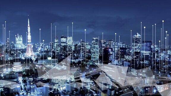智慧城市数字世界全球通信网络概念6G业务图全球业务