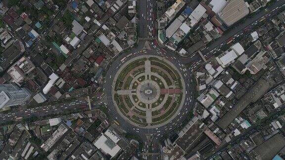飞过巨大的盘旋十字路口黄温亚泰国曼谷4k视频