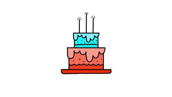 生日蛋糕动图动画着色