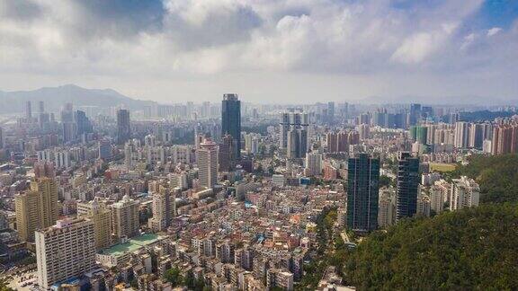 白天时间澳门城市景观航拍全景4k时间推移中国