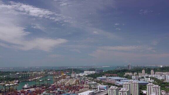 新加坡港鸟瞰图快动作