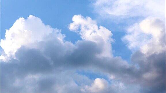 夏天天空时间流逝阳光灿烂云在移动