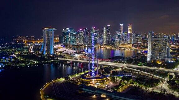新加坡商业区的夜景