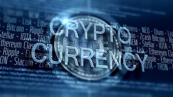 虚拟加密货币比特币符号视频动画