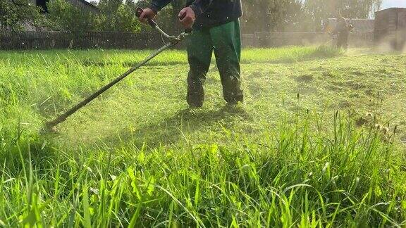 园丁修剪杂草剪草机和割草机草坪养护服务