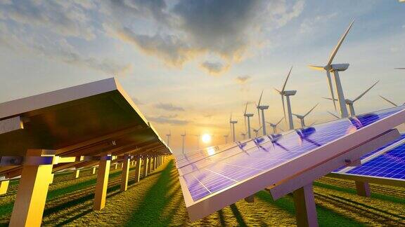 光伏太阳能和风力发电厂