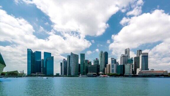 新加坡市中心的时间流逝和云图
