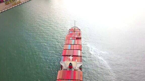 4k远洋集装箱船航拍航迹