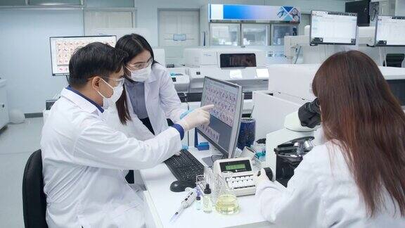 实验室技术员亚洲医疗技术人员在私人实验室工作