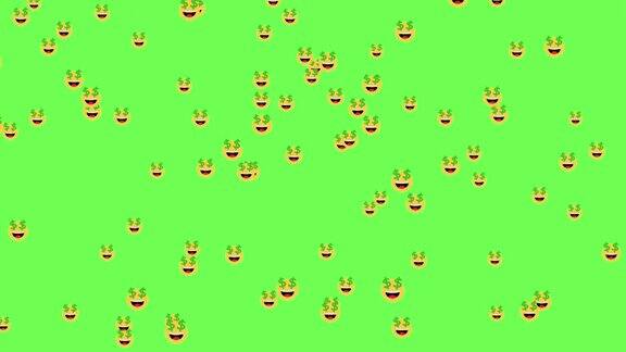 社交媒体符号动画Emoji分词金钱贪婪赌博笑脸4K视频