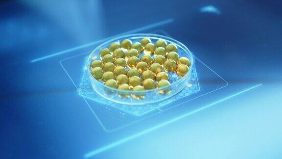 胶囊药物样品在培养皿中的一个未来的屏幕上检测微元素的封闭