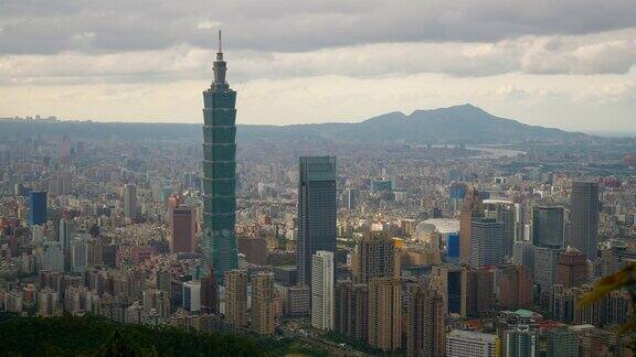 晴天台湾台北市中心山顶全景