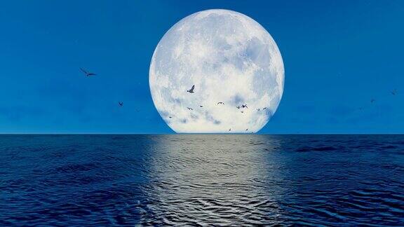 中秋节期间月亮从海平面上升的时间变化