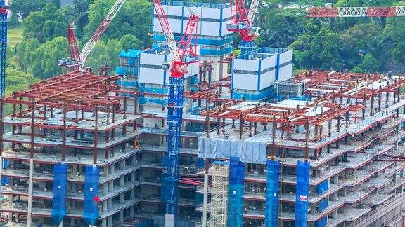 4k新加坡的建筑起重机