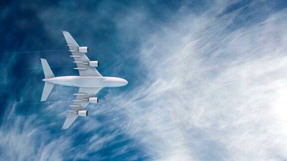 商业飞机在天空中飞行