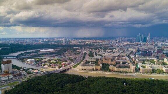 夏日大雨著名的俄罗斯莫斯科城市景观