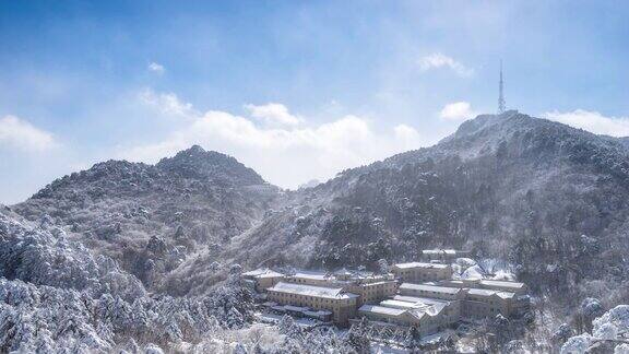 黄山的雪景时间间隔4k