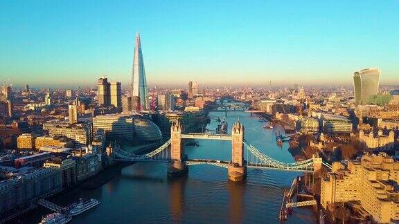 航拍伦敦和泰晤士河的视频