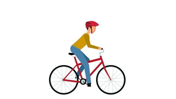 简笔图象形图人骑自行车的人骑自行车的人物扁平动画